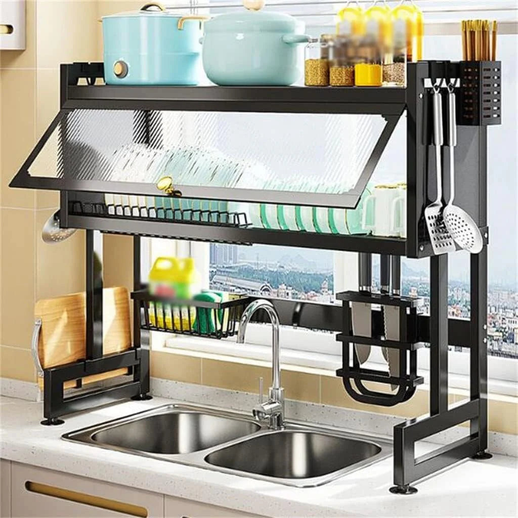 Multi Functional Kitchen Sink Shelf With Built in Cabinet Door